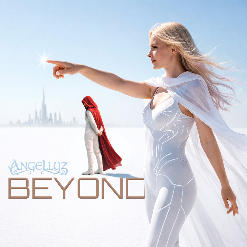 Capa de BEYOND, álbum de Angellyz entre voz, memória, tecnologia e futuro.