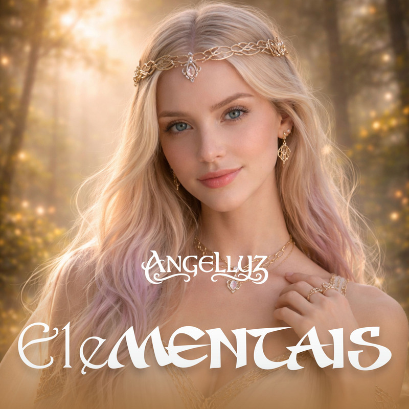 Capa de EleMENTAIS, álbum de Angellyz inspirado nos elementos da vida.