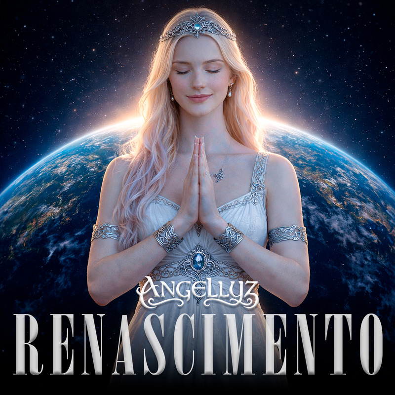 Capa de Renascimento, álbum de Angellyz sobre retorno e reconstrução interior.